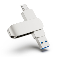Nueva Memoria USB 3.0 de Metal de 64 GB, 128 GB, 256 GB con Puertos Duales USB Tipo-C y USB-A, Garantía de 3 Años para Teléfono Móvil y PC