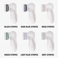 Chaussettes de sport rayées personnalisées avec logo, faible MOQ, respirantes, en coton peigné, vente en gros directe d'usine OEM ODM