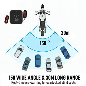 Sistem Peringatan Radar Detektor Titik Buta (BSD) Sepeda Motor Pintar, Monitor Pandangan Belakang, Aksesori Peringatan Keselamatan untuk Semua Sepeda Motor - Product Image 2