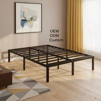 Lit double élégant en fer forgé – Cadre de lit en métal pour chambre principale – Cadre en fer robuste et moderne