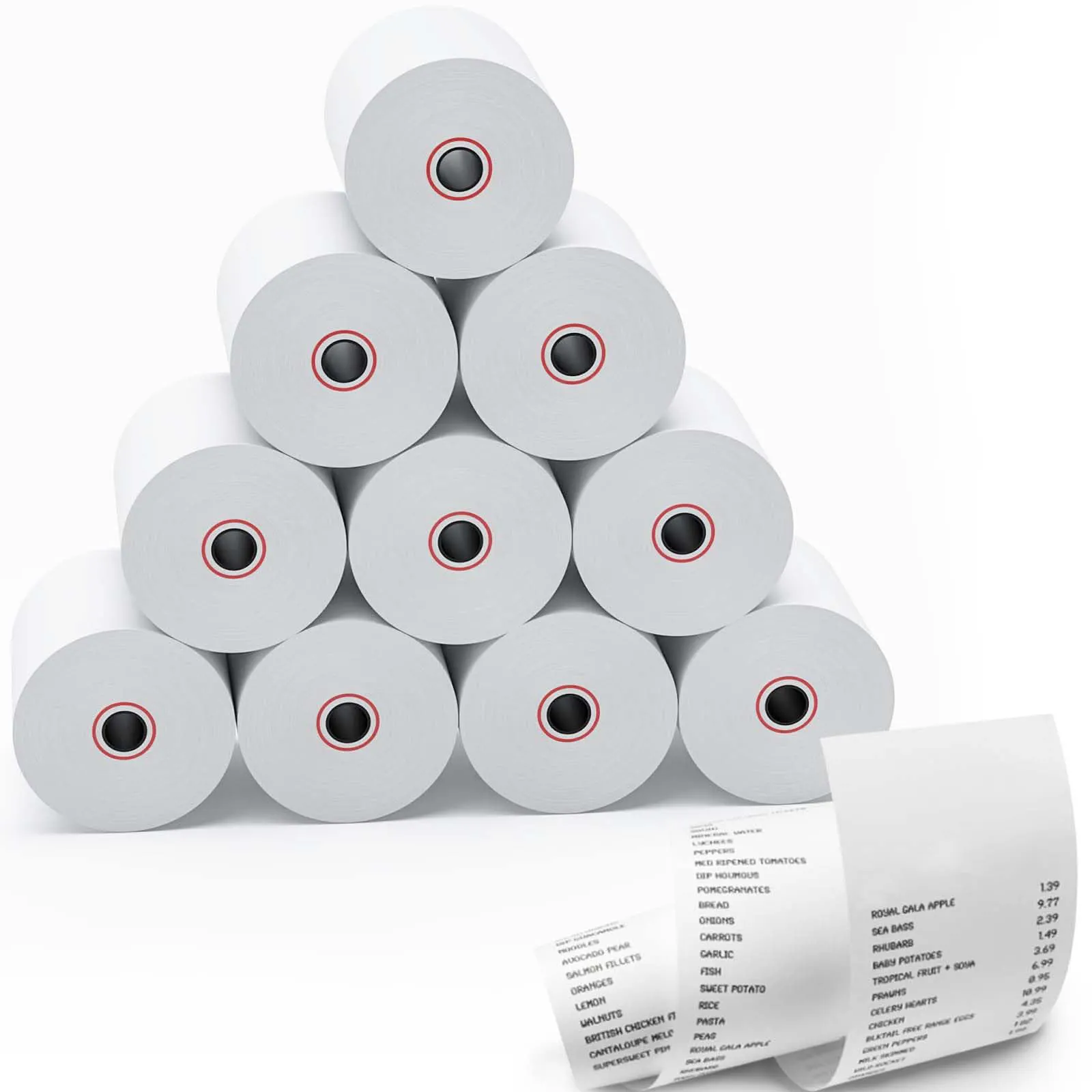 Rotoli di carta termica per ricevute, carta termica 3 1/8x230 piedi, rotoli di carta per registratore di cassa POS
