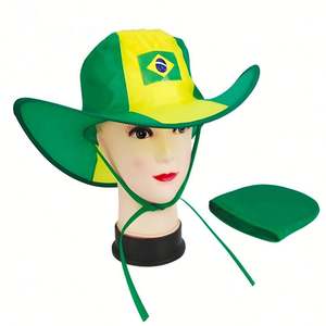 Sombrero Vaquero con Bandera de País Personalizada - Sombrero Plegable para Aficionados al Fútbol, Fiestas y Eventos Promocionales - Product Image 1