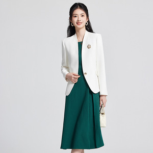 Women's A-Line Sleeveless Dress O-Neck Solid Color Polyester Woven Office Wear Career Dress With Pocket Natural Waistline - Product Image 1