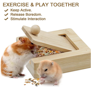 Mangeoire en bois massif pour hamster, jouet de forrage écologique pour animaux de compagnie, fabriqué en Chine, friandise cachée pour hamster, qualité supérieure à prix compétitif - Product Image 3