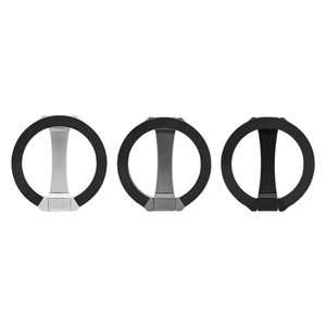 Metal Double Ring Magnetic Phone <b>Holder</b> Universal Desktop Lazy Stand Portable Alloy Silver - Product Image 3