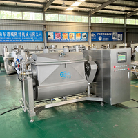 Mesin Pengaduk Masakan Horizontal Stainless Steel 500L Vakum untuk Bumbu Mie Instan Pasta Kacang Pemanas Uap Bahan Tebal Pabrik