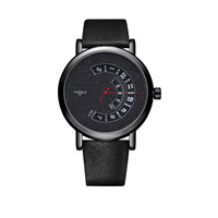 Jam Tangan Quartz Pria YAZOLE 509 Grosir Fashion, Tali Kulit PU Warna Hitam, Tahan Air, Tersedia, Jam Tangan Sport