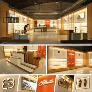 Espositori di Alta Qualità per Scarpe da Uomo e Donna, Design per Negozi Completi, Scaffali Espositivi Bianchi/Arancioni - Product Image 4