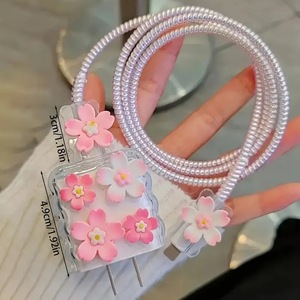 5 pièces/ensemble de protection de <span class=keywords><strong>chargeur</strong></span> pour câble USB Sakura mignon de 25 W, <span class=keywords><strong>enrouleur</strong></span> de câble, coque de protection pour <span class=keywords><strong>chargeur</strong></span> Samsung Galaxy 25 W - Product Image 6