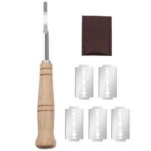 Coupe-pain en acier inoxydable, diviseur de pâte avec manche en bois de hêtre, couteau à baguette, coupe-pain, couteau de boulanger - Product Image 5