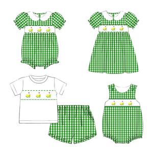 Personalizado Boutique Carrito de Golf Imprimir Casual Niños Ropa Trajes Niños Vestido Niño Mameluco Hermano a juego Venta al por mayor Ropa de bebé - Product Image 6