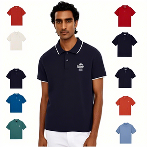 Chemises polo pour hommes en coton et fibre de <span class=keywords><strong>bambou</strong></span> respirantes et absorbant l'humidité, design imprimé, fabrication directe, personnalisables - Product Image 1