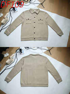 Nouvelle chemise décontractée unie à manches longues et col rabattu 100 % polyester anti-boulochage pour <span class=keywords><strong>homme</strong></span>, collection automne-hiver transfrontalière - Product Image 5