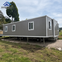 Maison Modulaire Préfabriquée Personnalisée avec Porte en Verre et Fenêtres Multiples, Villa, Bureau, Maison Conteneur Portable à Double Aile Extensible, Entrepôt
