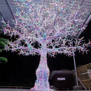 Açık noel peyzaj aydınlatma büyük RGB LED ışıklı yılbaşı ağacı ışıkları alışveriş merkezi sokak dekorasyonu