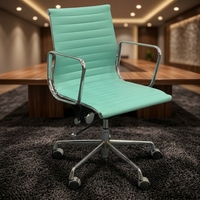 Chaise de bureau pivotante ergonomique en métal à dossier haut, moderne, avec support lombaire et housse amovible pour une assise confortable pendant de longues heures