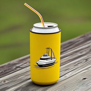 SANJIN – Manchon isotherme personnalisé en néoprène pour canette/bouteille de bière, impression raquette de tennis, capacité 10-16 oz, pour le tennis en extérieur - Product Image 4