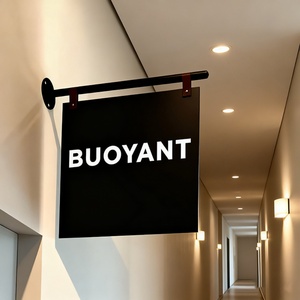Original Factory Custom Hanging Square Business Sign Advertising Storefront Outdoor Wall <b>Mount</b> Metal Blade Sign <b>Board</b> - Product Image 4