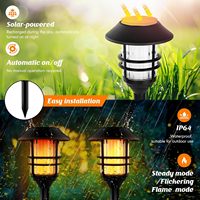 Lanternes solaires étanches pour Halloween et Noël, lumières de chemin de jardin à flamme vacillante, torches solaires à effet de feu artificiel
