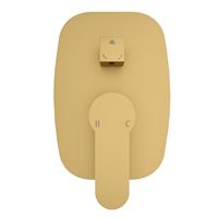 HOMEDEC HD-V046 Robinet de douche multifonction en laiton brossé doré avec jets pluie et doux, design moderne