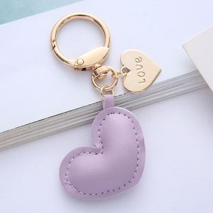 Wholesale Heart Shape Pu Leather Keychain Fashion <b>Key</b> <b>Chain</b> Bag Decorated Love Peach Car Cute Heart Pendant Keyring Accessories - Product Image 3