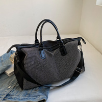 Sac de voyage Oxford grande capacité, unisexe, décontracté, style coréen, avec paillettes et diamants, sac à main sport et fitness, bandoulière zippée
