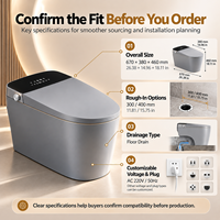 WC intelligent monobloc innovant à détection automatique, télécommande, séchoir à air chaud, modes de drainage, pour usage domestique