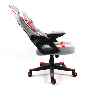 Silla Gamer de Alta Gama en Cuero PU Gris Ajustable, Modelo 5983 - Product Image 3