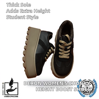 Chaussures de course pour femmes Dexun, automne, rehaussantes, à semelle épaisse, à lacets, décontractées, tendance étudiante, semelle intérieure en PU haute qualité