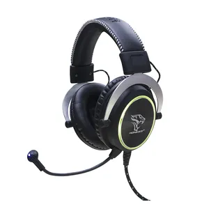 Honcam Headphone game Ps4, Headset atas telinga berkabel mikrofon Gaming Badwolf