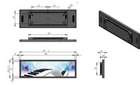 ZYO 720*230mm haute luminosité écran d'affichage Lcd barre étirée LCD publicité étagère affichage pour écran publicitaire de supermarché