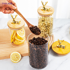 Gran oferta, tarros <span class=keywords><strong>de</strong></span> calabaza <span class=keywords><strong>de</strong></span> vidrio grande <span class=keywords><strong>de</strong></span> borosilicato alto, <span class=keywords><strong>tarro</strong></span> <span class=keywords><strong>de</strong></span> almacenamiento <span class=keywords><strong>de</strong></span> vidrio a rayas personalizado <span class=keywords><strong>con</strong></span> tapas <span class=keywords><strong>de</strong></span> madera <span class=keywords><strong>de</strong></span> bambú <span class=keywords><strong>de</strong></span> alce para Cocina - Product Image 4