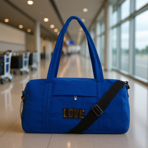 Sac de voyage Fana Lina bleu royal, 25 cm de hauteur, style élégant, grande capacité, sac de sport pour femme avec fermeture à glissière - Product Image 2