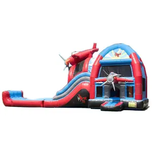 Best quality inflatable combos water slides China industrial inflatable water slide airplane inflatable slide