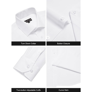 Camisas formales elásticas lisas de algodón <span class=keywords><strong>antiarrugas</strong></span> OEM de fábrica para hombre con corbata - Product Image 6