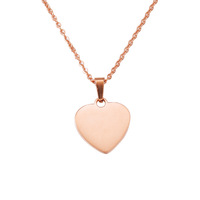 Collar de Acero Inoxidable Personalizable y Moderno con Colgante en Forma de Corazón con Acabado Espejo LITING