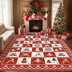 Alfombra de Salón de Jacquard con Estampado Navideño, Lavable, Antideslizante, de Tela Suave y Hermosa de Alta Calidad - Product Image 1