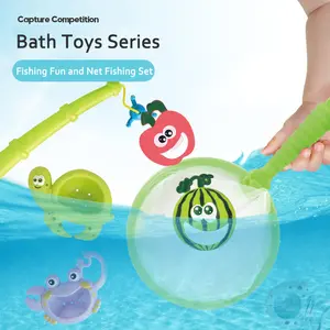 JXB Mainan Mandi untuk Bayi, Mainan Mandi 6 Buah dengan Jaring Ikan untuk Balita, Mainan Mengambang, Semprotan Air, Bersenang-senang dengan Mainan Bak Mandi