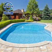 PVC-Aufstellpool-Liner in Ozeanblau, UV-beständig, wasserdicht, mit Perlenrand für Schwimmbecken