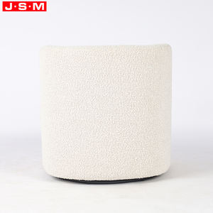 <span class=keywords><strong>Canapé</strong></span> de salon moderne minimaliste de style nordique, fauteuil de <span class=keywords><strong>d</strong></span>étente individuel avec base rotative, tissu blanc - Product Image 4