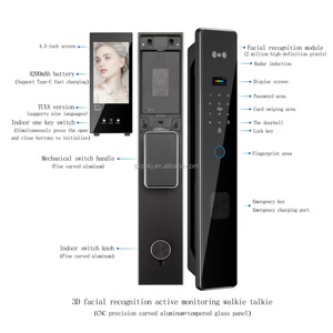 Nhận Dạng Khuôn Mặt Thông Minh Cửa Khóa Lỗ Mộng Tuya Wifi Vân Tay Gỗ Cửa Khóa Kỹ Thuật Số Với Máy Ảnh 200 Vân Tay Công Suất - Product Image 5