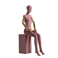 Modelo de terciopelo Prop mujer hombro derecho cuerpo completo muñeca estante de exhibición vestido de boda tienda maniquí con brazos galvanizados