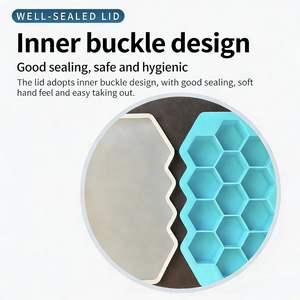 Moule à glaçons en silicone pour whisky, boisson glacée créative, moule à glaçons en nid d'abeille à 13 grilles avec couvercle - Product Image 3