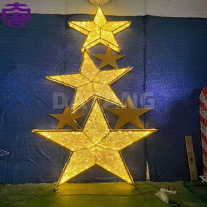 Vente en gros de grandes lumières LED en forme d'étoile pour l'extérieur, éclairage décoratif en métal ultra lumineux pour aménagement paysager, pour les fêtes de Noël - Product Image 1