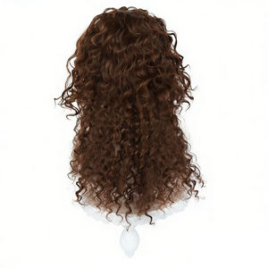 bouclé blond rose bleu vague perruque femmes partie latérale Costume perruques cheveux synthétiques pour la fête d'halloween - Product Image 4