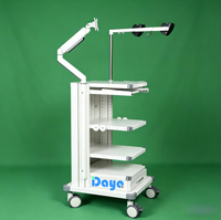Chariot d'endoscopie mobile, chariot médical avec gestion des câbles et étagères réglables