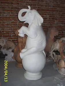 Estatuas de elefante de gran tamaño, de mármol blanco, para exteriores