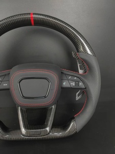 Volant en fibre <span class=keywords><strong>de</strong></span> carbone pour Audi A3/A4/A5/A6/A7/Q3/Q5/Q7/TT/S Série RS, cuir Nappa perforé, volant personnalisé - Product Image 6