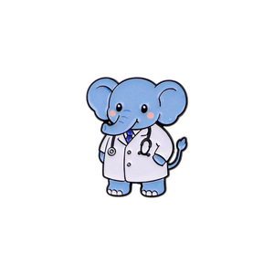 Graziosi Distintivi Smaltati a Tema Medico con Animali: Elefante, Giraffa, Riccio in Divisa da Dottore, Spilla da Bavero, Regalo e Ornamento - Product Image 6