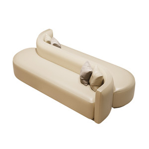 Sofá Curvo Moderno de Dos Lados en Cuero para Sala de Espera, Salón de Belleza, Recepción de Hotel, Edificio de Oficinas - Product Image 5